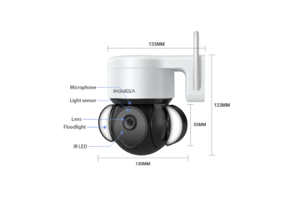 Câmera 360 Externa com holofote